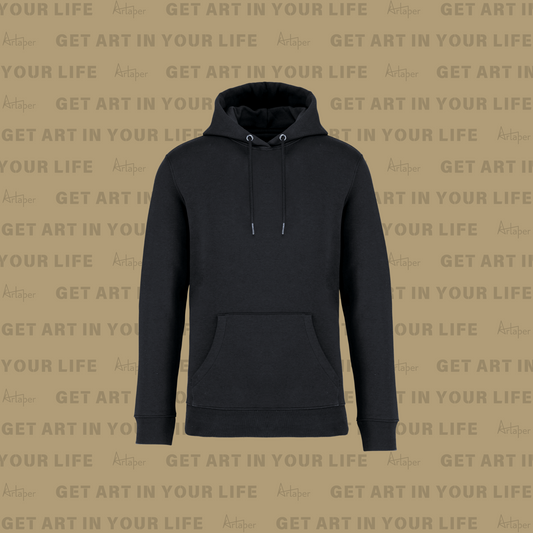 PLAIN HOODED SWEATSHIRT - Black