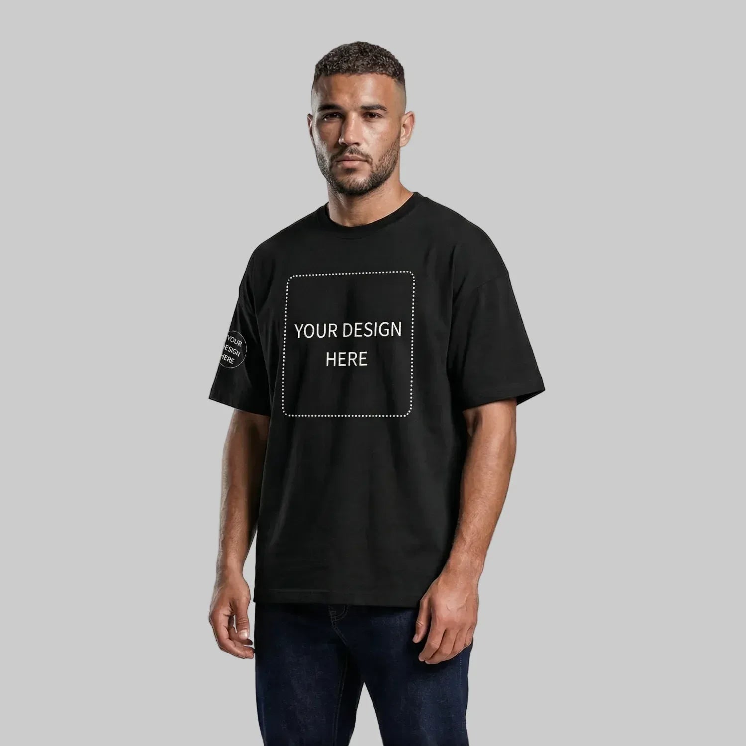 Custom Printed Oversized Drop Shoulder T-shirts - Artaper