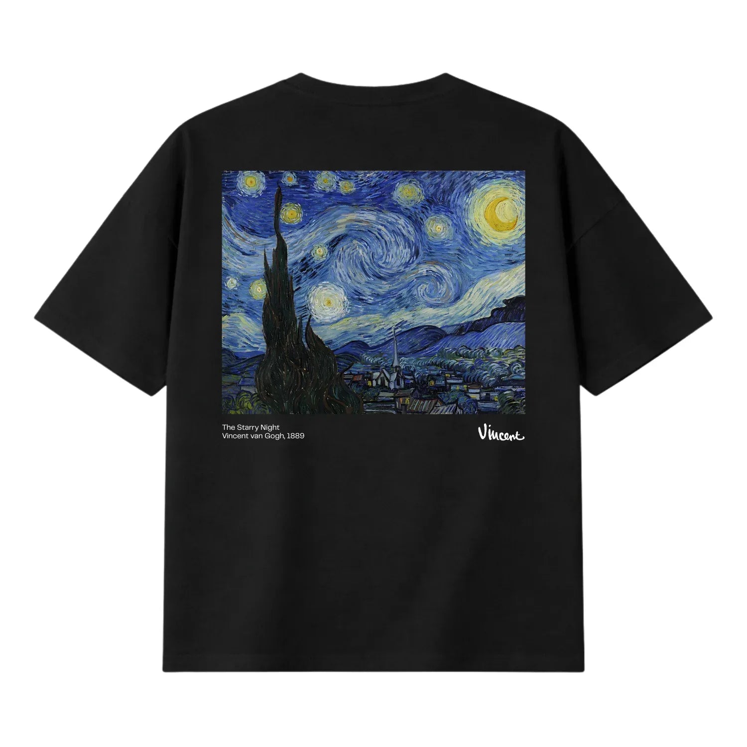 The Starry Night on Drop Shoulder T-shirts
