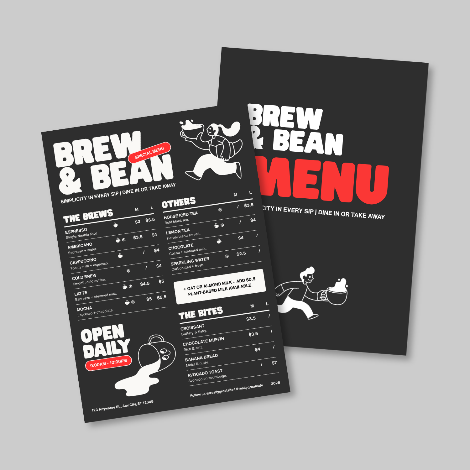A4 - Custom Printed Basic Menu Cards