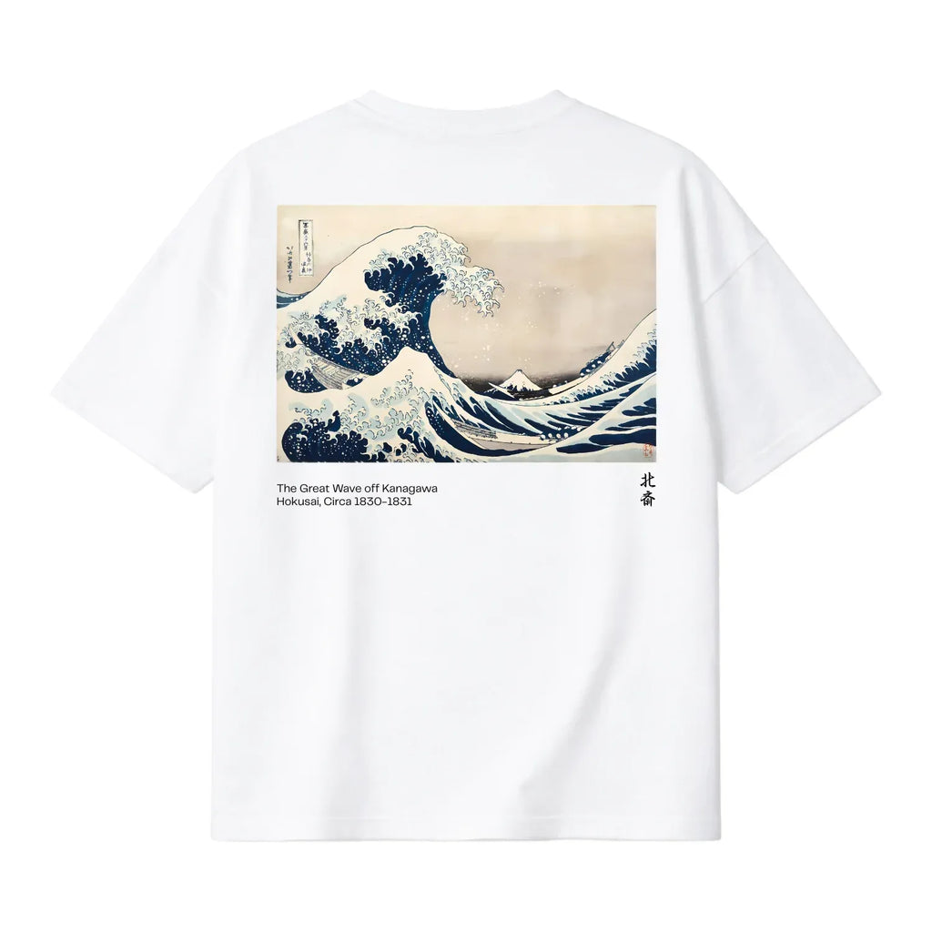The Great Wave of Kanagawa on Drop Shoulder T-shirts