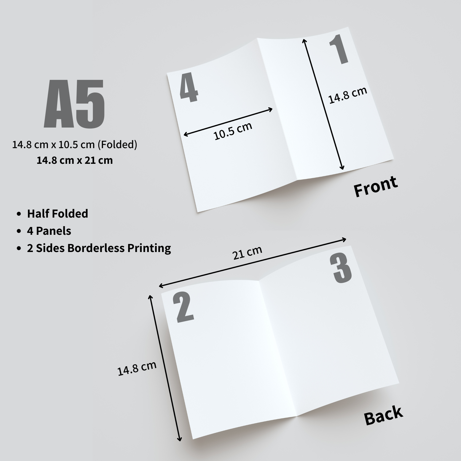 A5 - Custom Printed Half Fold Brochures