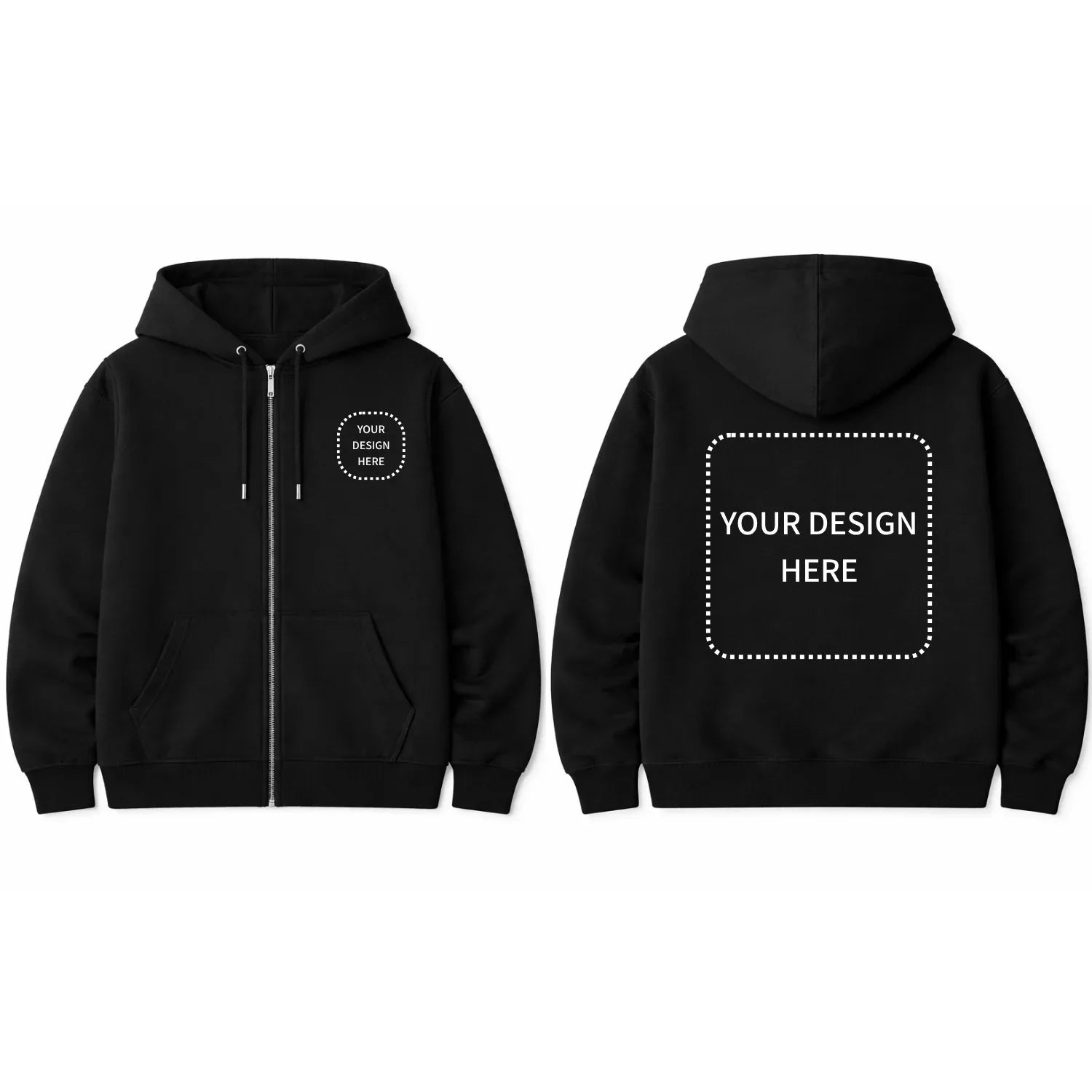 Custom Printed Regular Fit Hooded Jackets