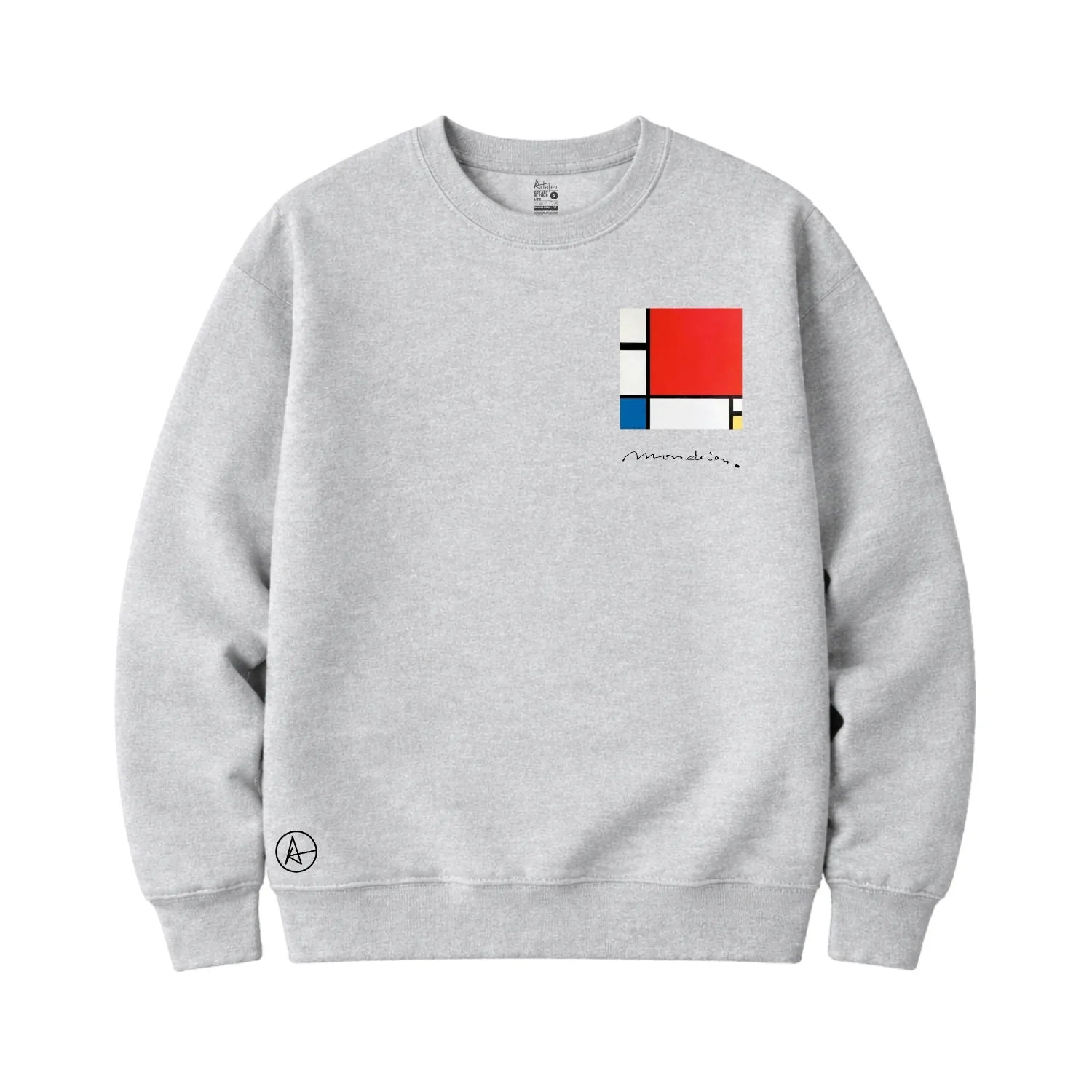 Composition with Red, Blue, and Yellow on Round Neck Sweatshirts