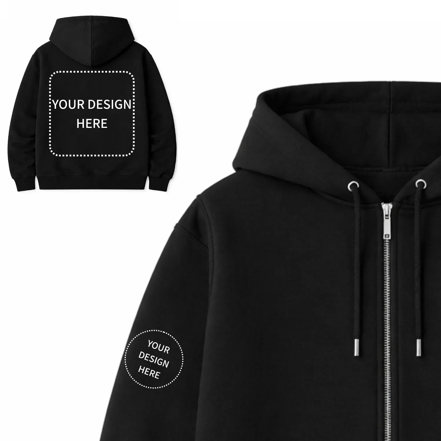 Custom Printed Regular Fit Hooded Jackets