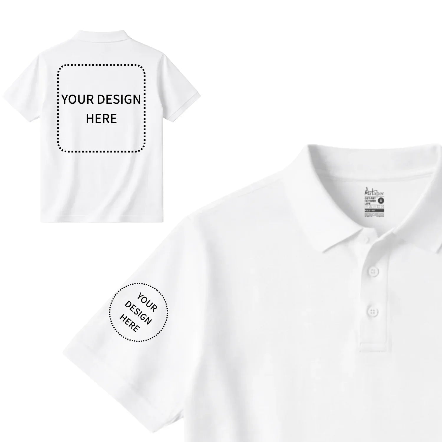 Custom Printed Short Sleeve Polos - Artaper