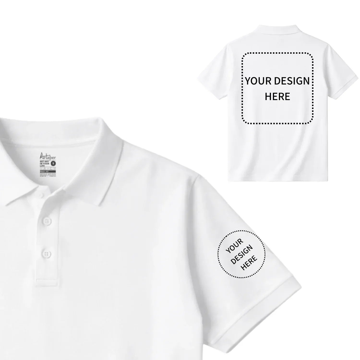 Custom Printed Short Sleeve Polos - Artaper