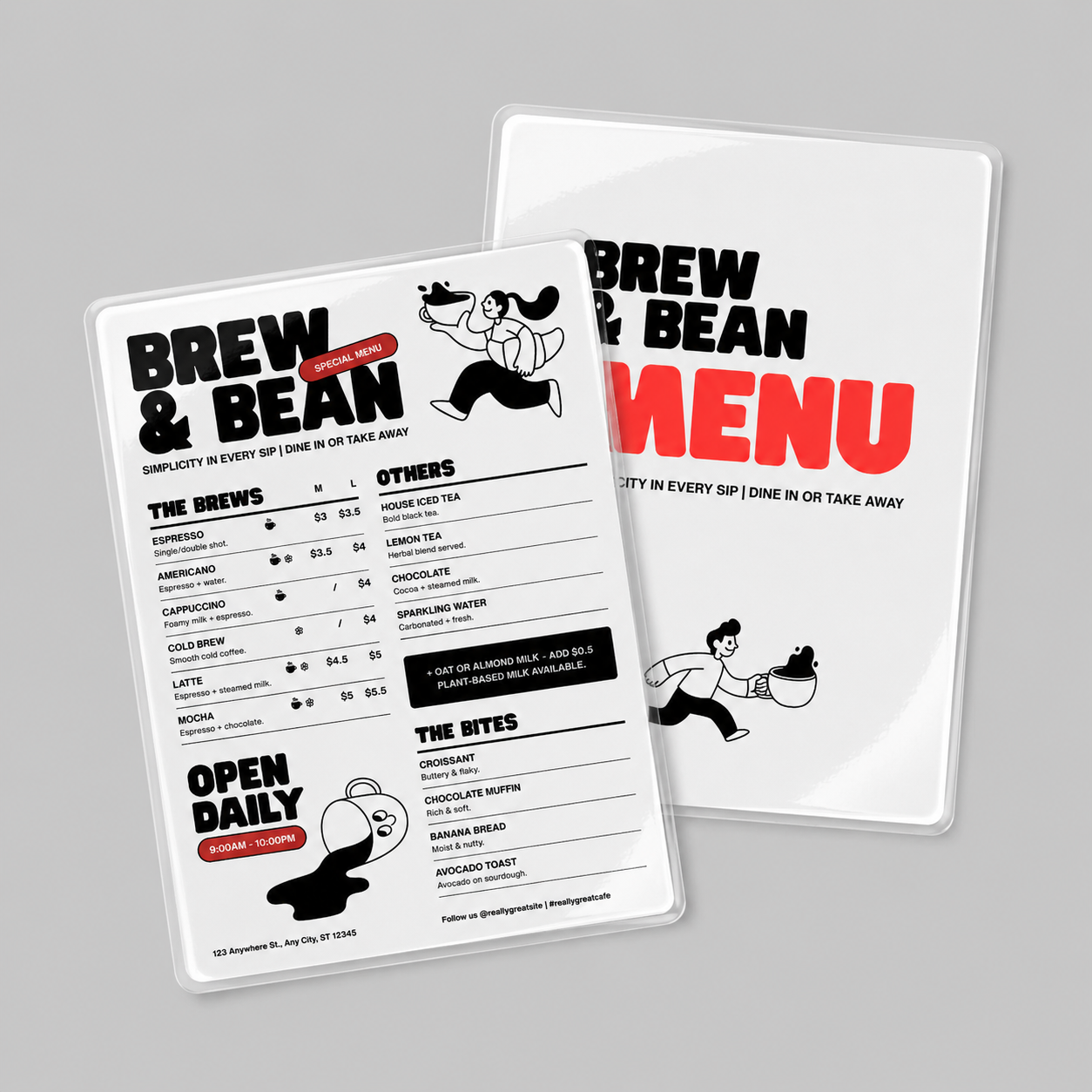 A4 - Custom Printed Basic Menu Cards (Laminated)