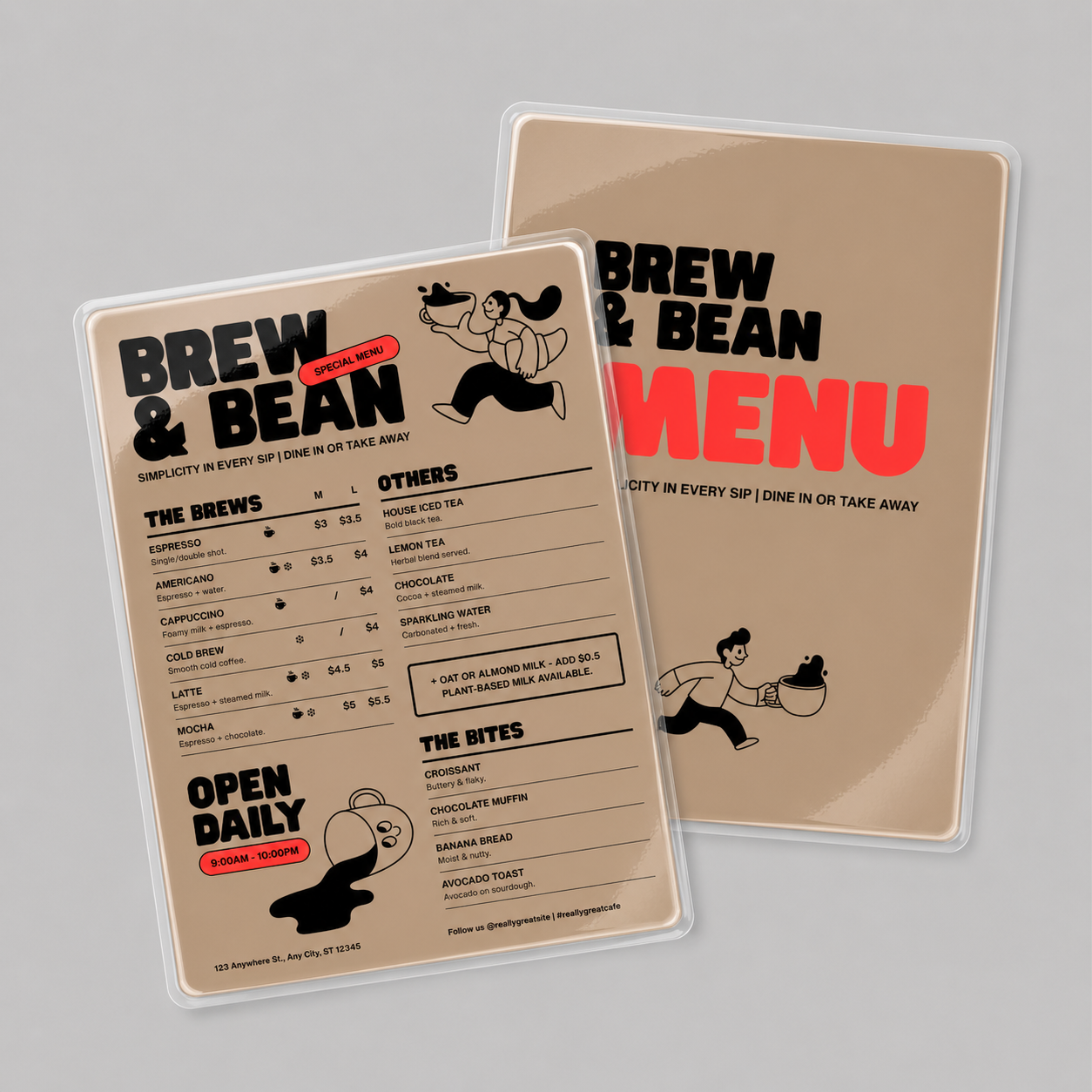 A4 - Custom Printed Basic Menu Cards (Laminated)