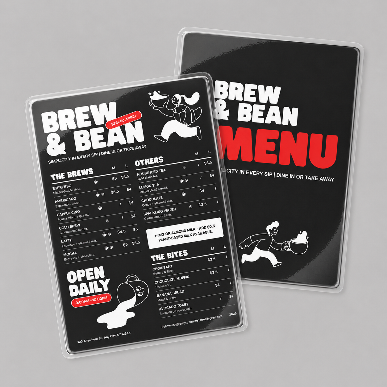 A4 - Custom Printed Basic Menu Cards (Laminated)