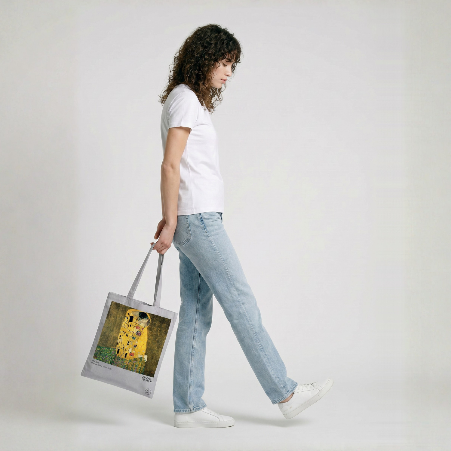 The Kiss on Cotton Tote Bags